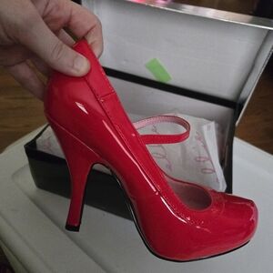 Ellie Shiny Red 4" Mary Jane Heels